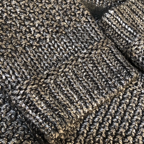 WHBM silver and black metallic sweater size large - Picture 4 of 5